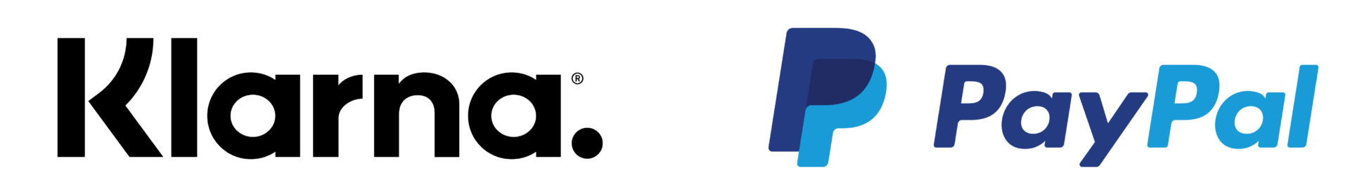 Logo of Klarna and Paypal shown horizontally